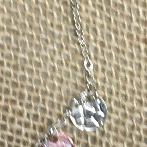 Anklet Ankle Bracelet 10 Inches Barbie Pink Shell Silver Chain Hammered Dangle - Picture 5 of 8